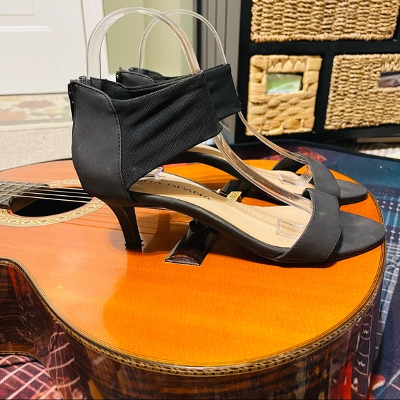 🎵Black Moda Spana Zip Back Stretch Ankle Heels! - Picture 5 of 11